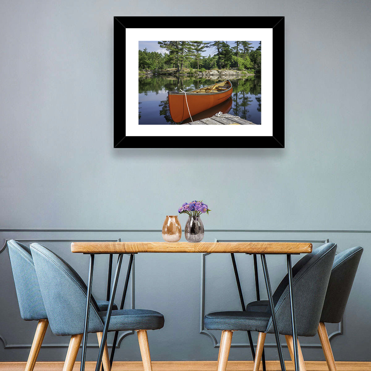 Orange Canoe on Ontario Lake Wall Art
