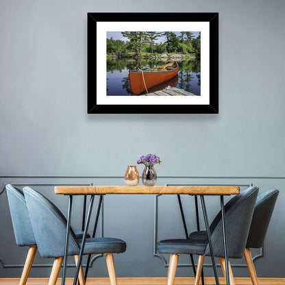 Orange Canoe on Ontario Lake Wall Art