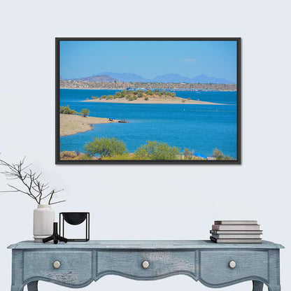 Lake Pleasant Shoreline with Boat Wall Art