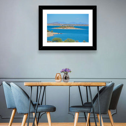 Lake Pleasant Shoreline with Boat Wall Art