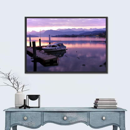 Lake Lucerne Pier at Dusk Wall Art