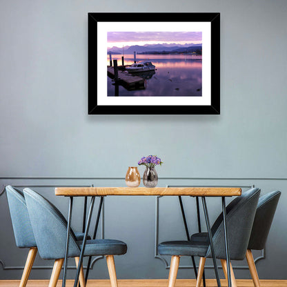 Lake Lucerne Pier at Dusk Wall Art