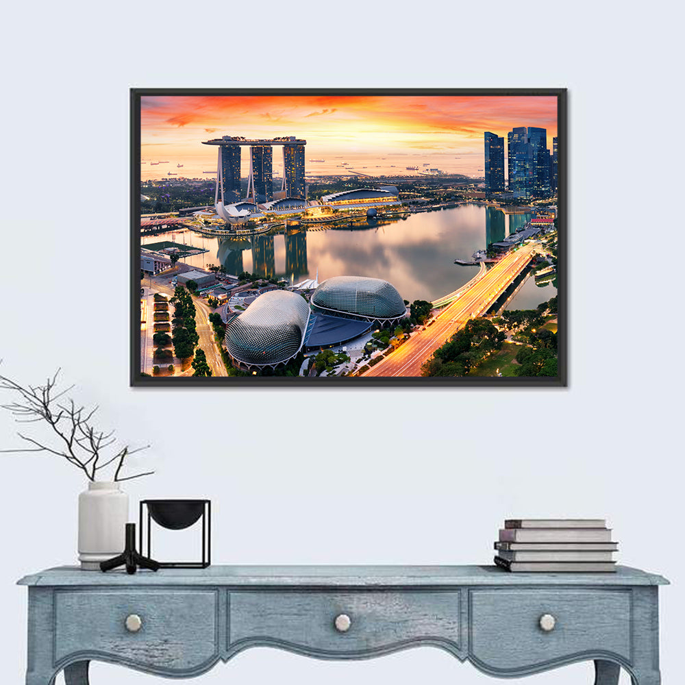 Marina Bay Sunset Skyline Wall Art