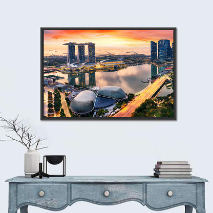 Marina Bay Sunset Skyline Wall Art