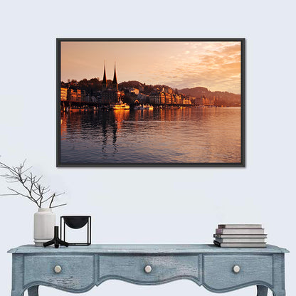 Lucerne Lake Sunset Skyline Wall Art
