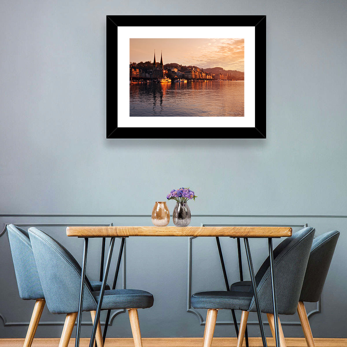 Lucerne Lake Sunset Skyline Wall Art