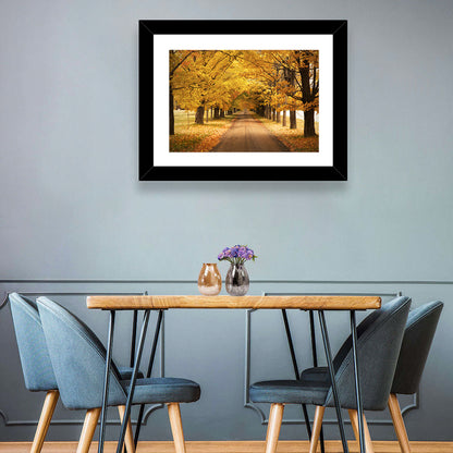 Golden Autumn Road Wall Art