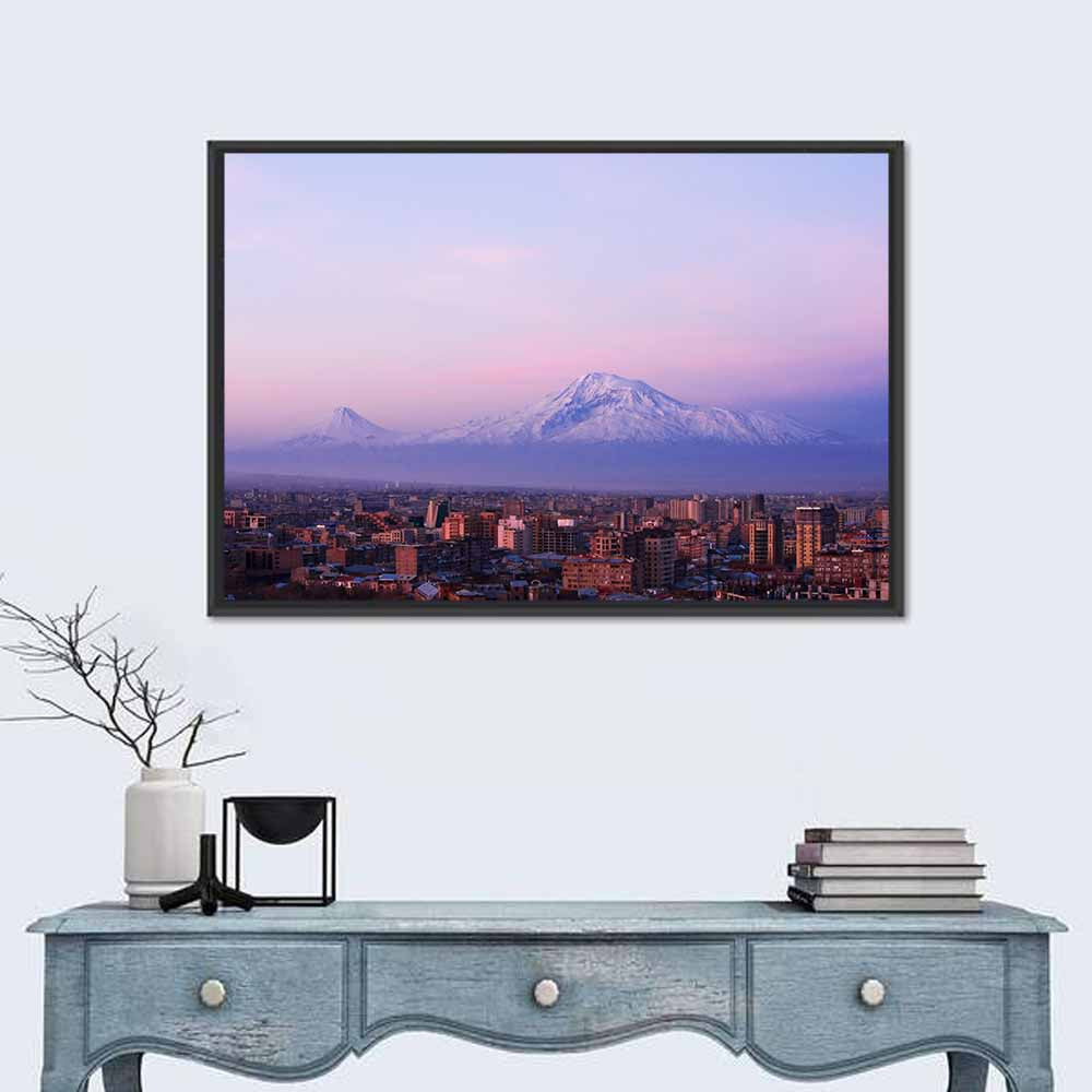 Mount Ararat at Dusk Over Yerevan Wall Art