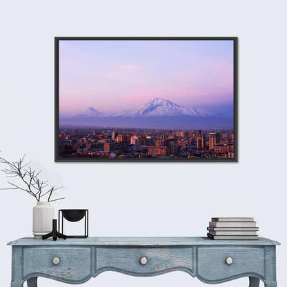 Mount Ararat at Dusk Over Yerevan Wall Art