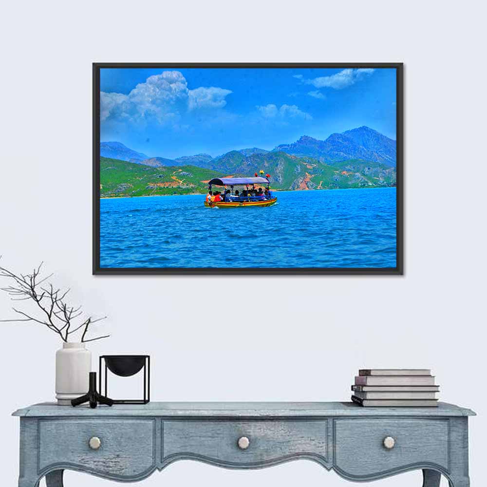 Khanpur Dam Boat Landscape Wall Art
