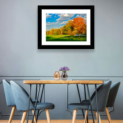 Autumn Trees and Lakeside Lawn Wall Art