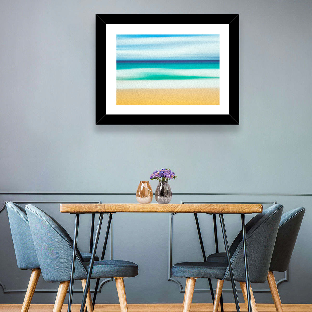 Sand and Surf Abstraction Wall Art in a room, landscape