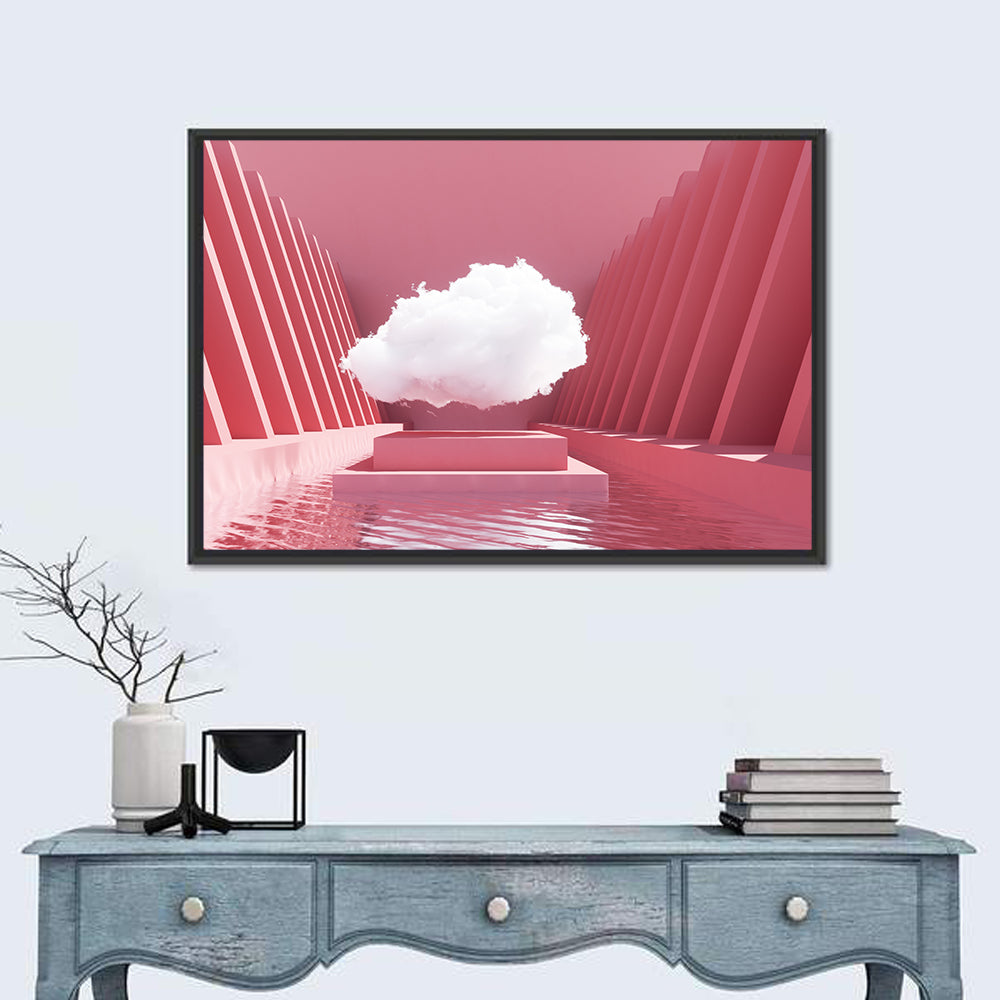 Pink Cloud Over Pool Wall Art