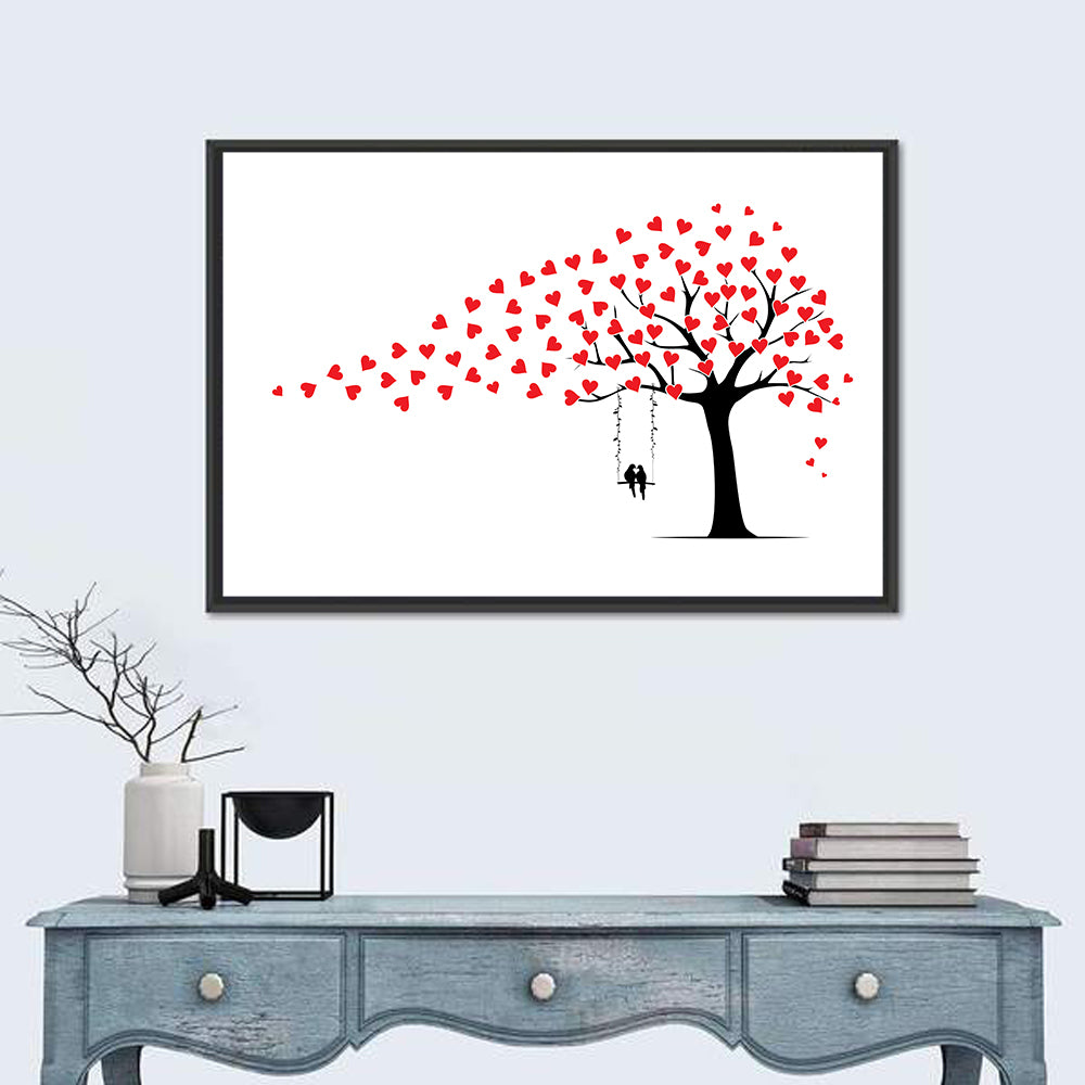 Heart Leaf Tree Silhouette Wall Art