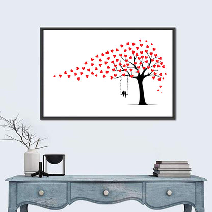 Heart Leaf Tree Silhouette Wall Art