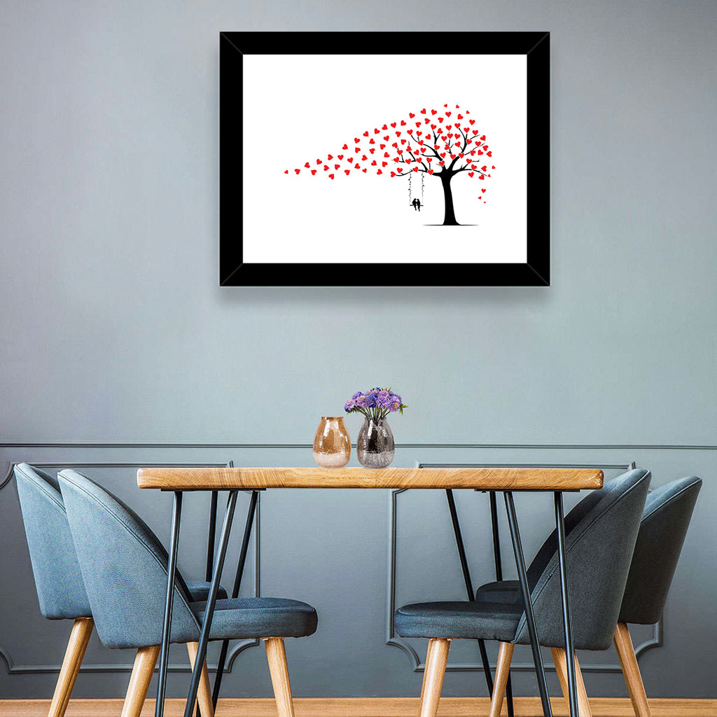 Heart Leaf Tree Silhouette Wall Art
