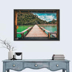Santhiya Pier Over Turquoise Water Wall Art