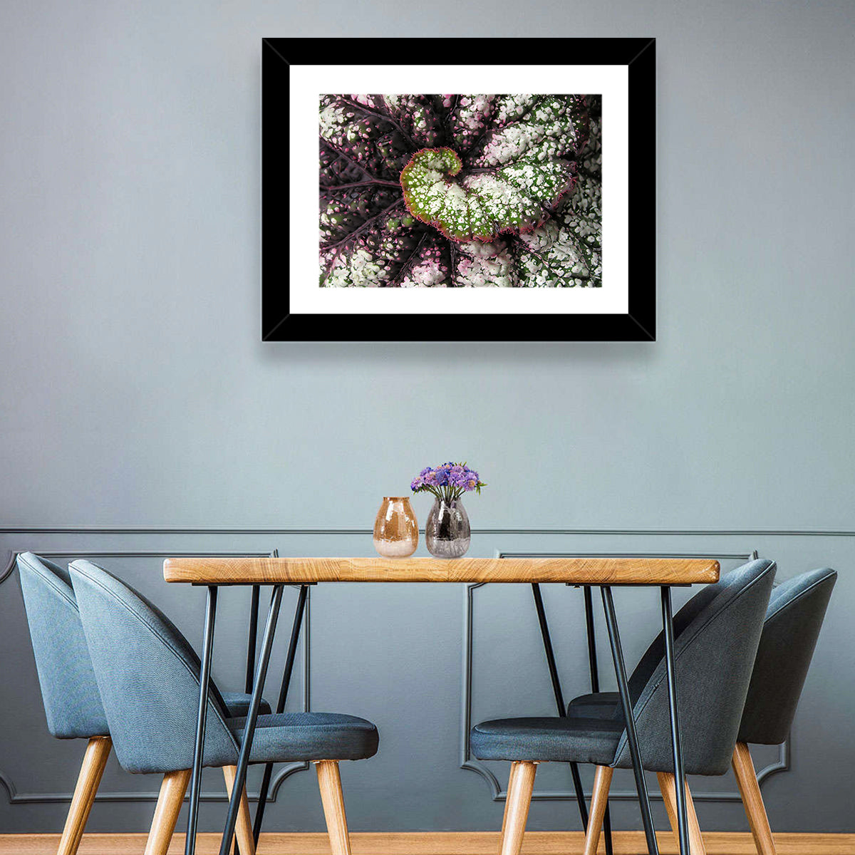 Begonia Leaf Spiral Geometry Wall Art