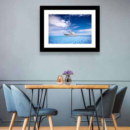 Furled Sails Over Turquoise Water Wall Art