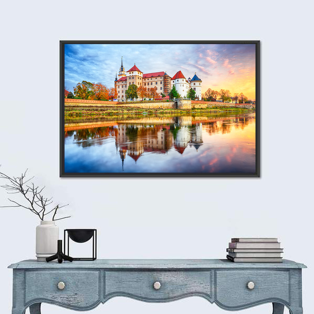 Hartenfels Castle Sunset Reflection Wall Art in a room, landscape