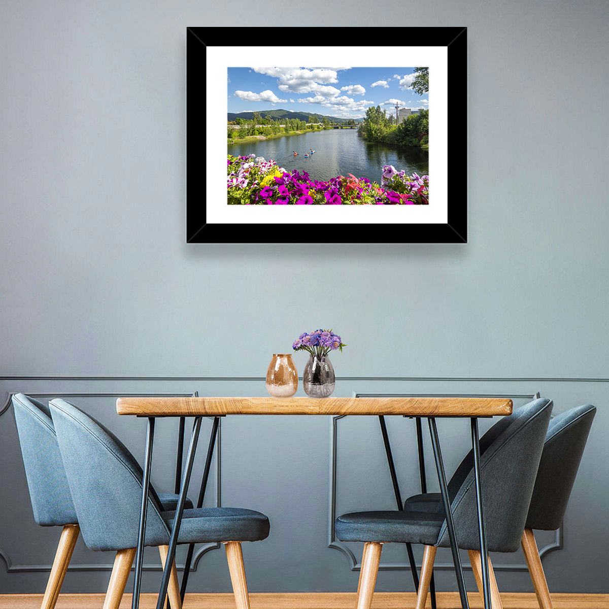 Sand Creek River with Petunias Wall Art