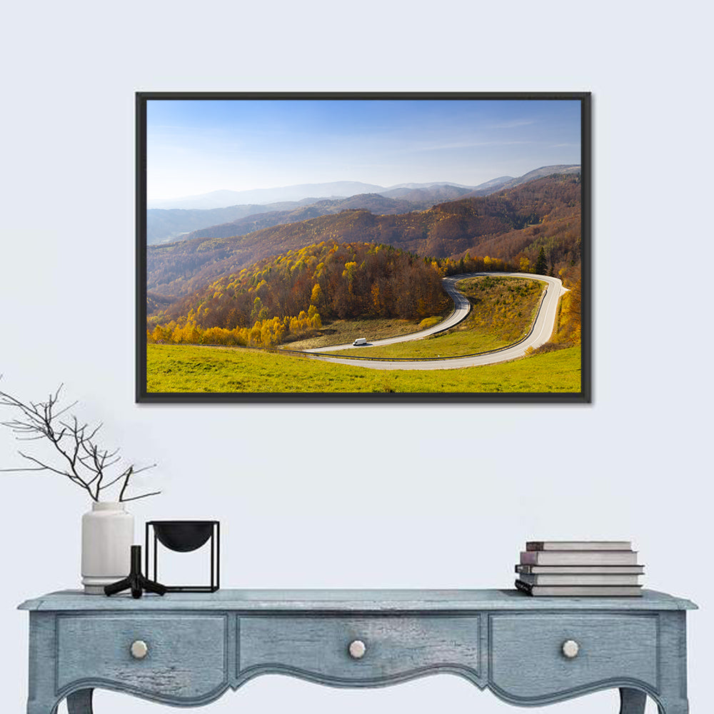 Slovensky Raj Winding Road Wall Art in a room, landscape
