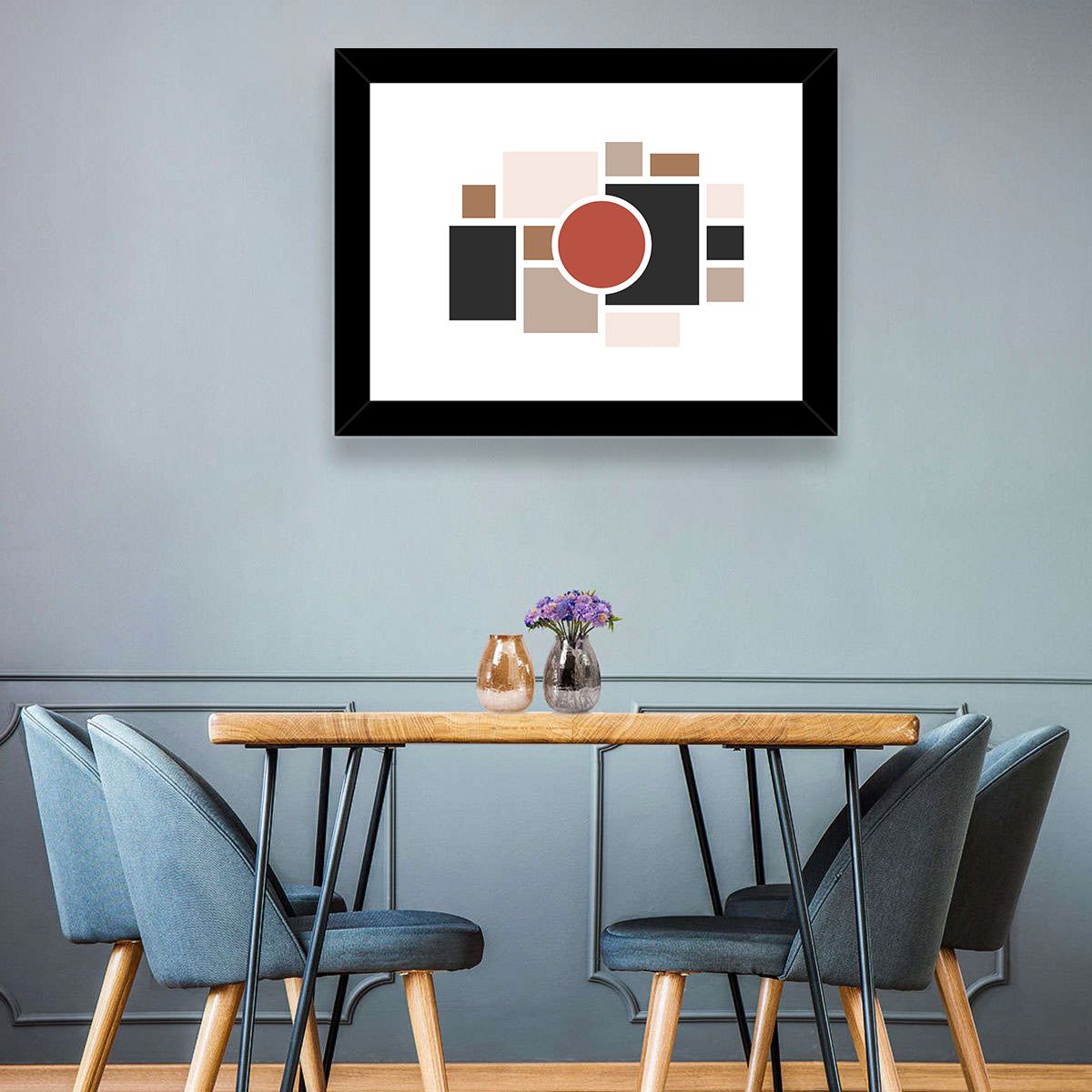 Terracotta Geometric Circle Composition Wall Art