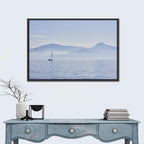Sailboat and Misty Mountains Wall Art