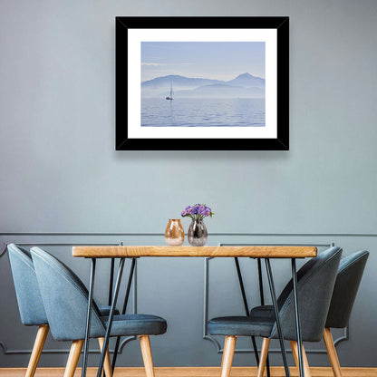 Sailboat and Misty Mountains Wall Art