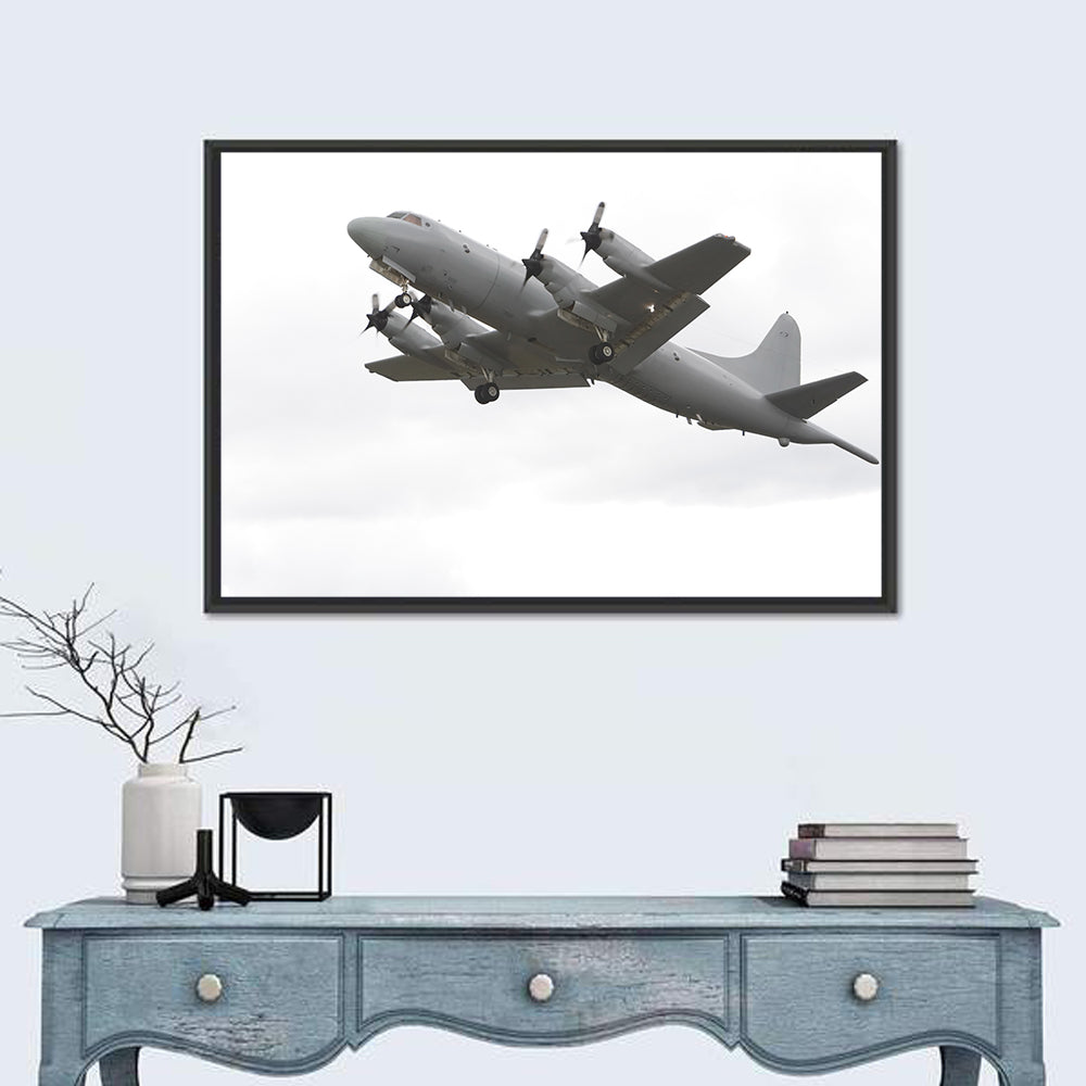 Four-engine Turboprop Patrol Aircraft Wall Art in a room, landscape