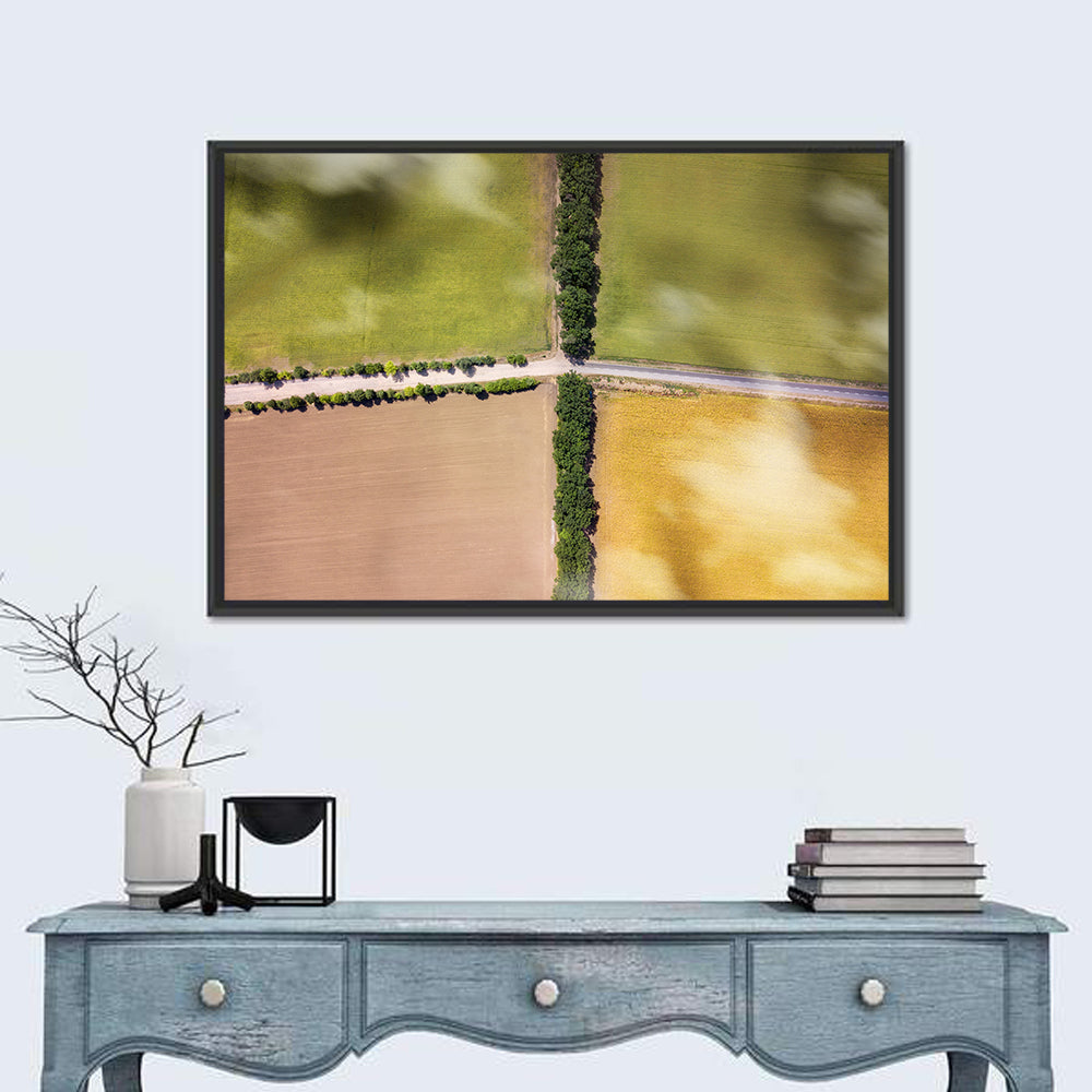 Aerial Farmland Quadrants Wall Art