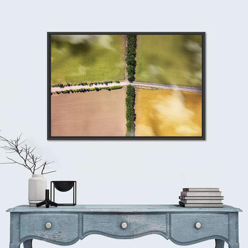 Aerial Farmland Quadrants Wall Art