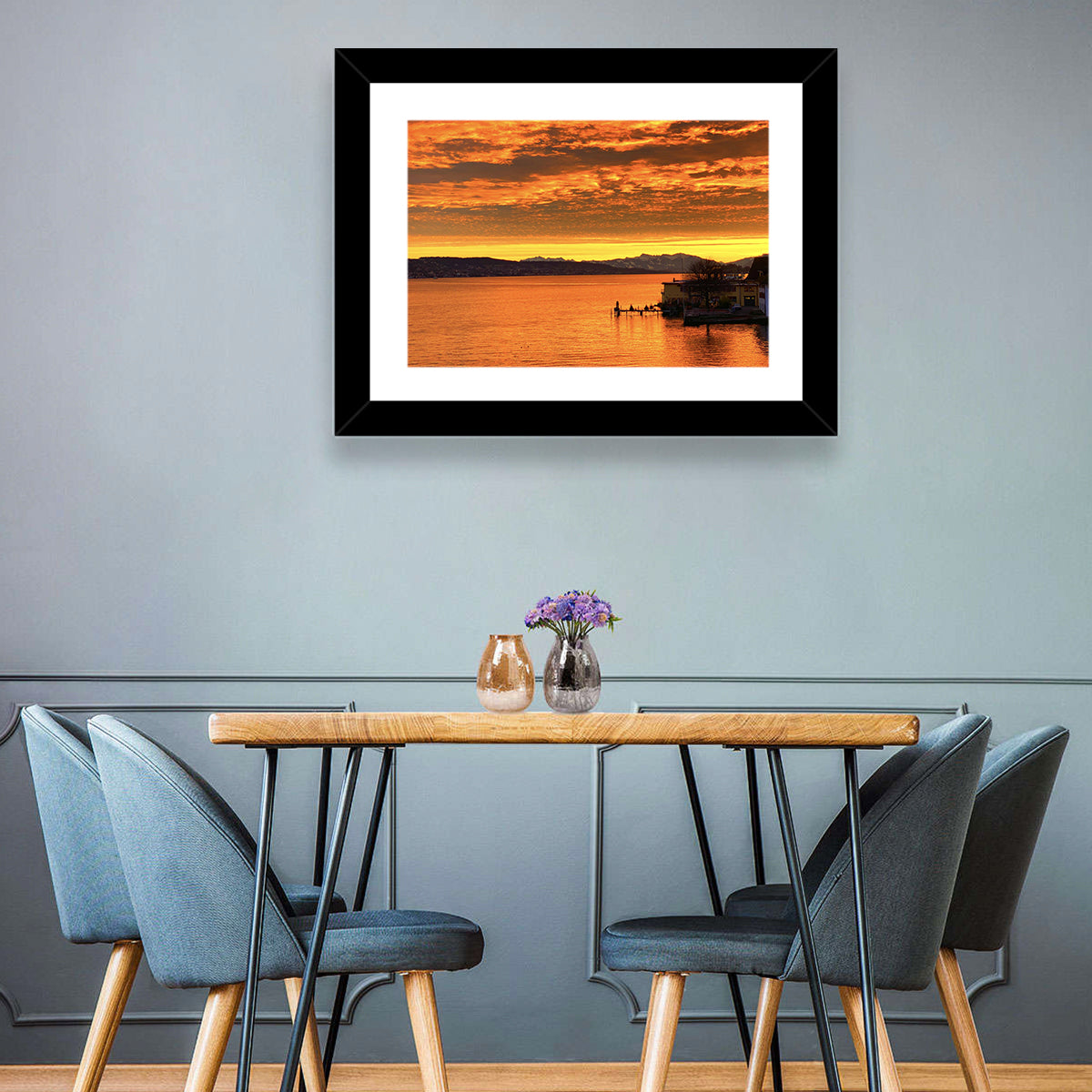Lake Zurich Golden Sunset Wall Art