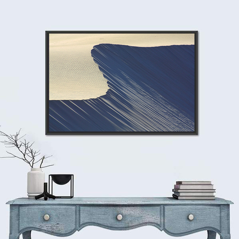 Minimalist Sand Dunes in Late Light Wall Art in a room, landscape