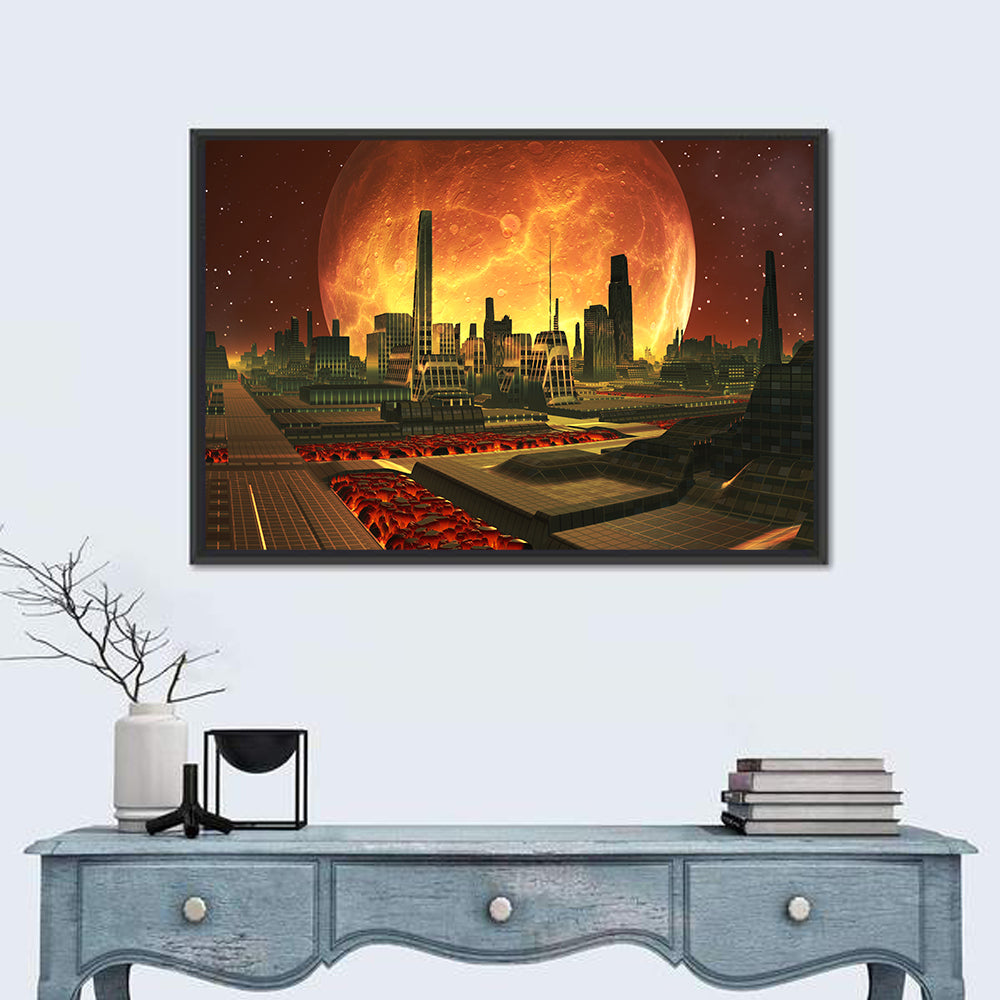 Molten Lunar Cityscape Wall Art