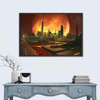 Molten Lunar Cityscape Wall Art