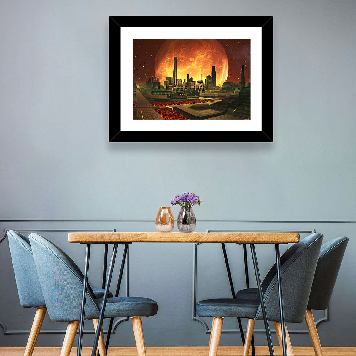 Molten Lunar Cityscape Wall Art