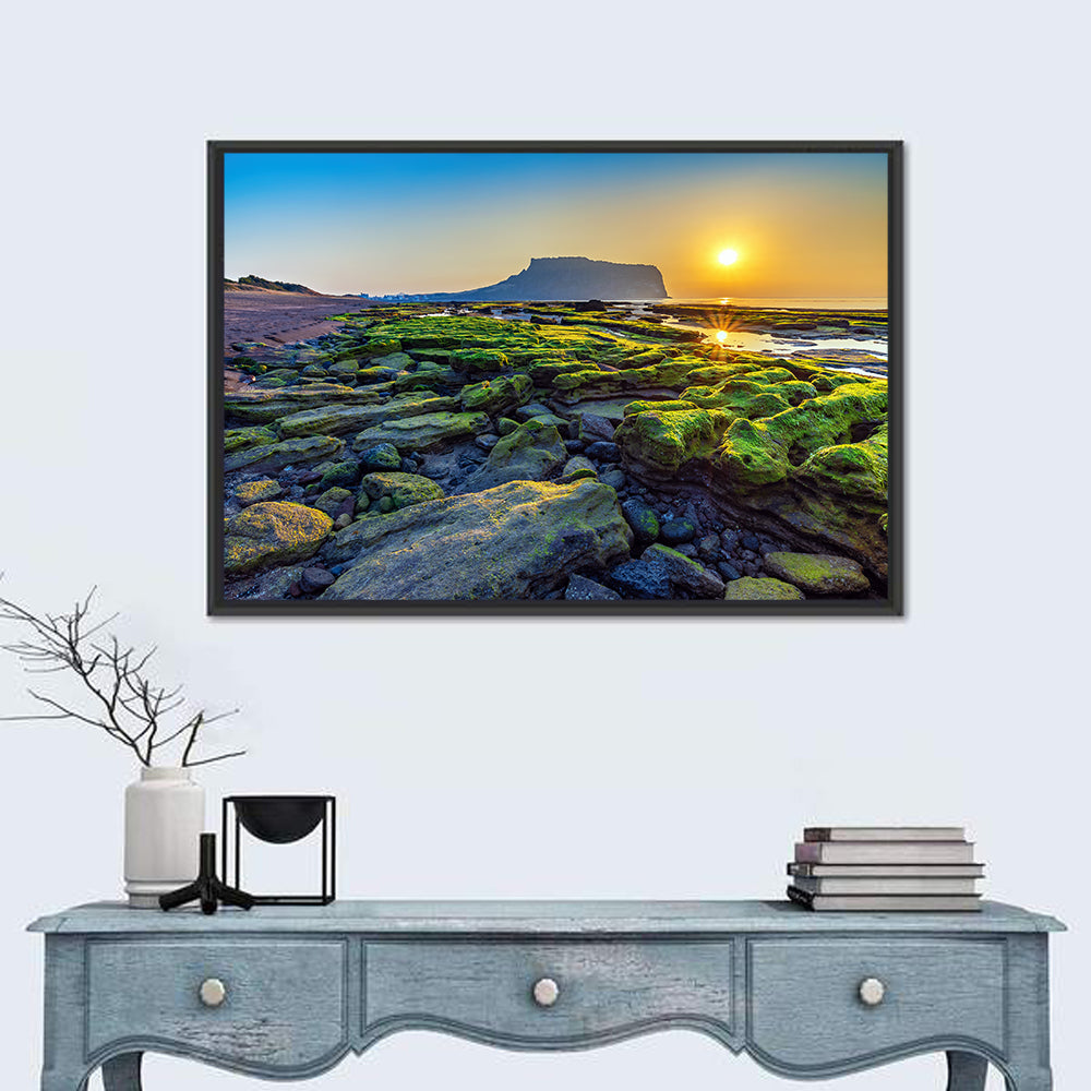 Seongsan Ilchulbong Sunrise Wall Art in a room, landscape