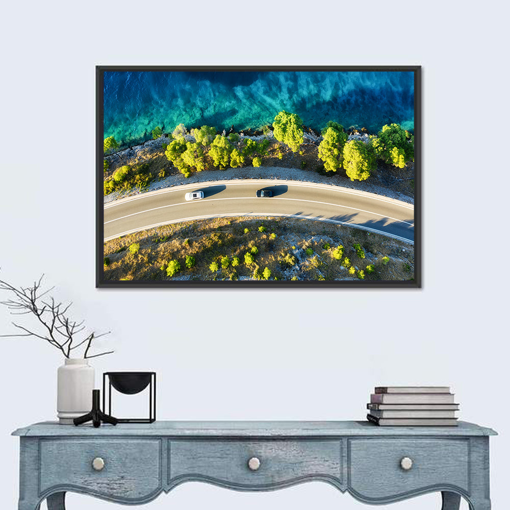 Coastal Highway Wall Art in a room, landscape