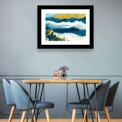 Flowing Streams with Gold Accents Wall Art