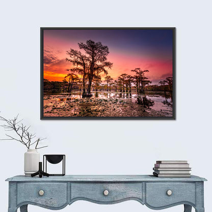 Caddo Lake Cypress Sunset Wall Art