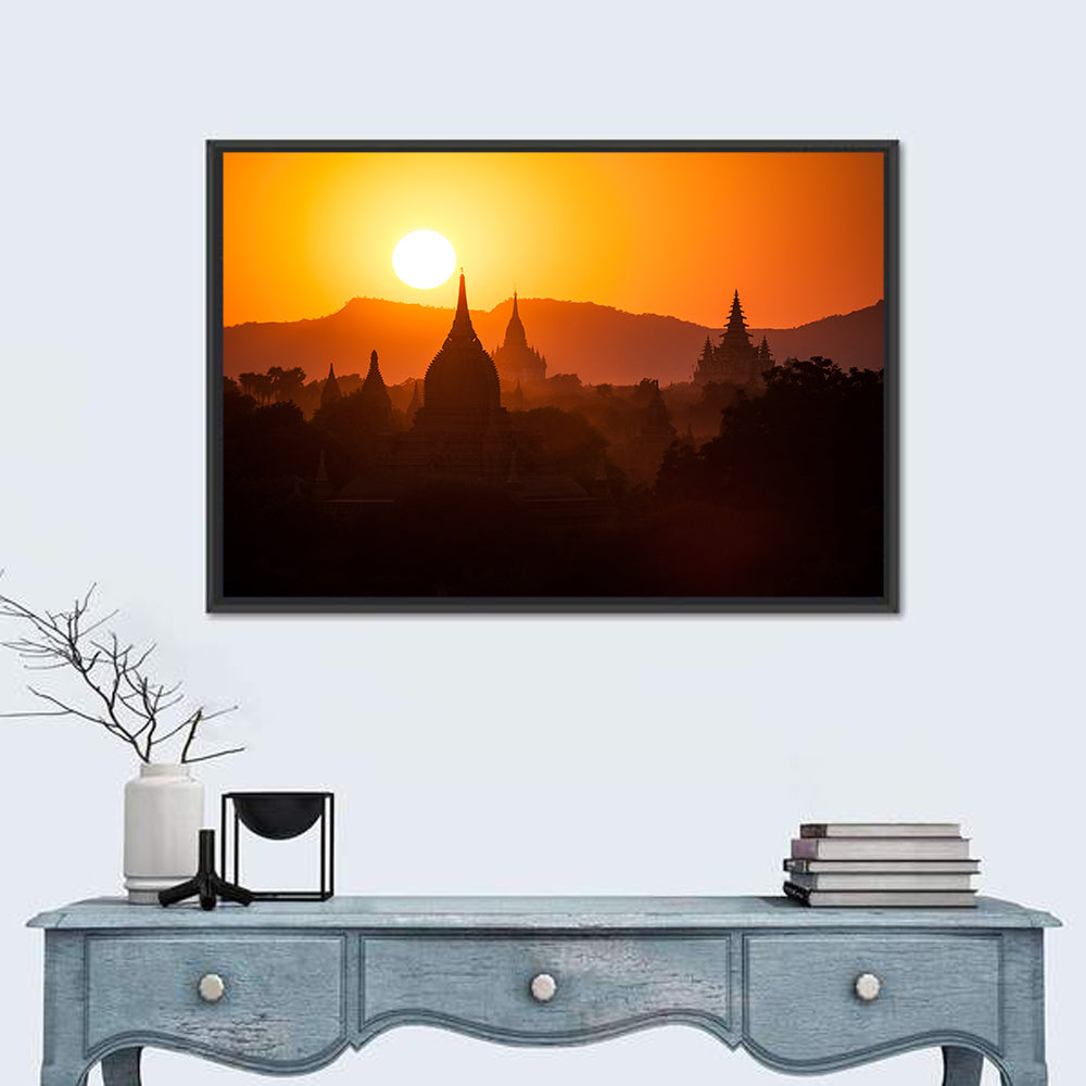 Bagan Pagodas at Sunset Wall Art