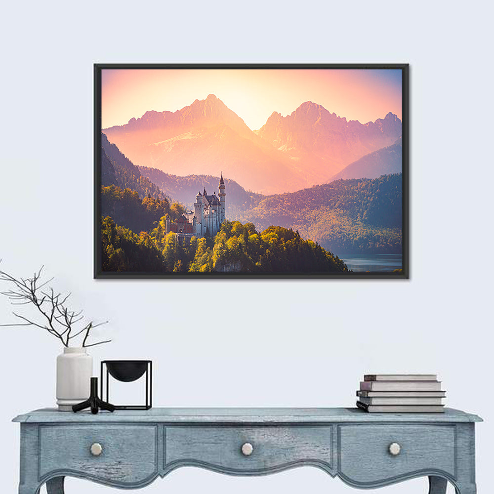 Neuschwanstein Castle Wall Art in a room, landscape