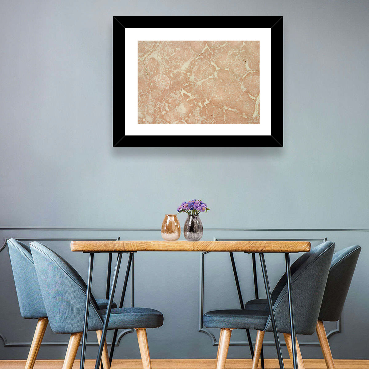 Fossil Veins Marble Study Wall Art in a room, landscape