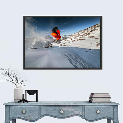 Skier Mid-air Jump Wall Art