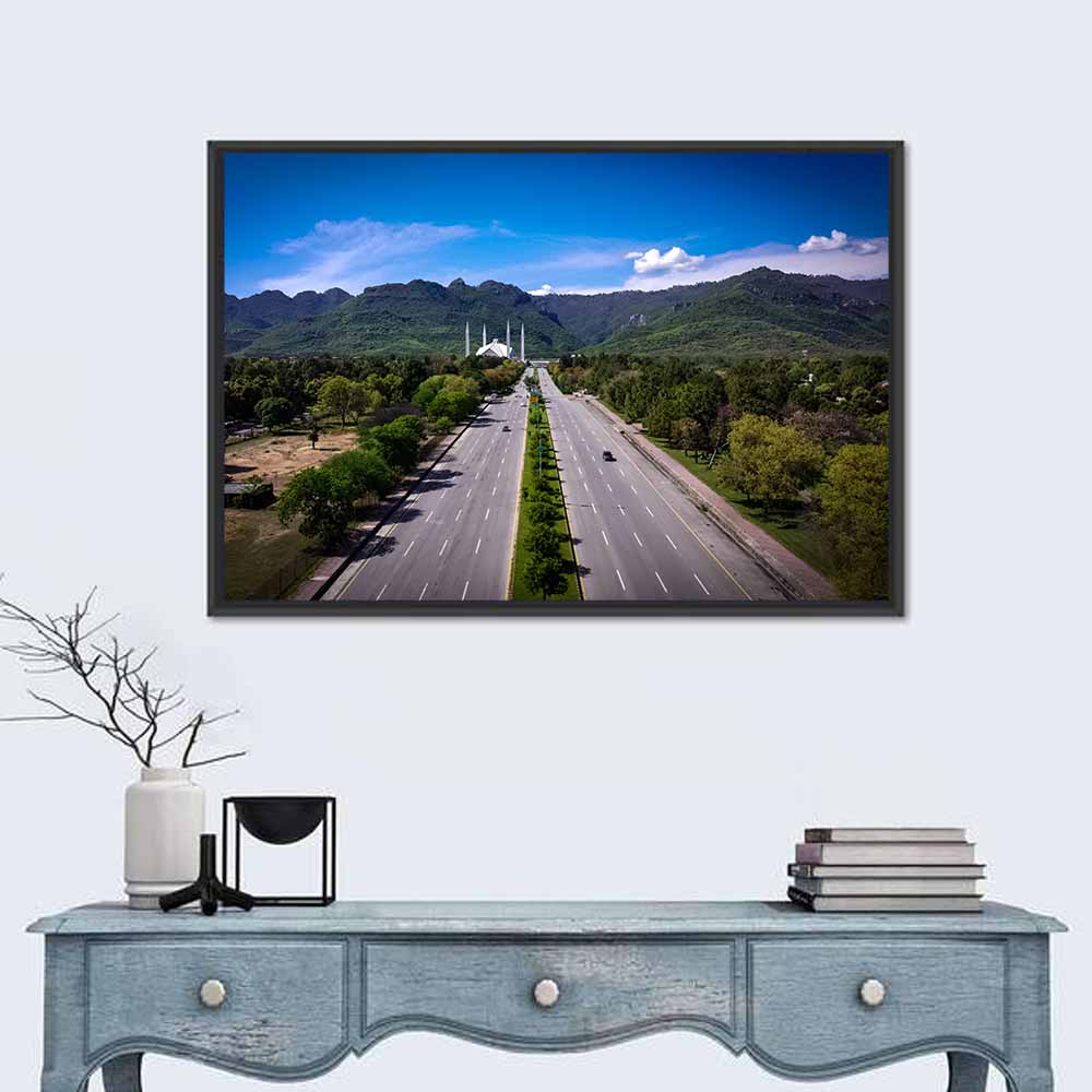 Faisal Mosque Islamabad Wall Art in a room, landscape