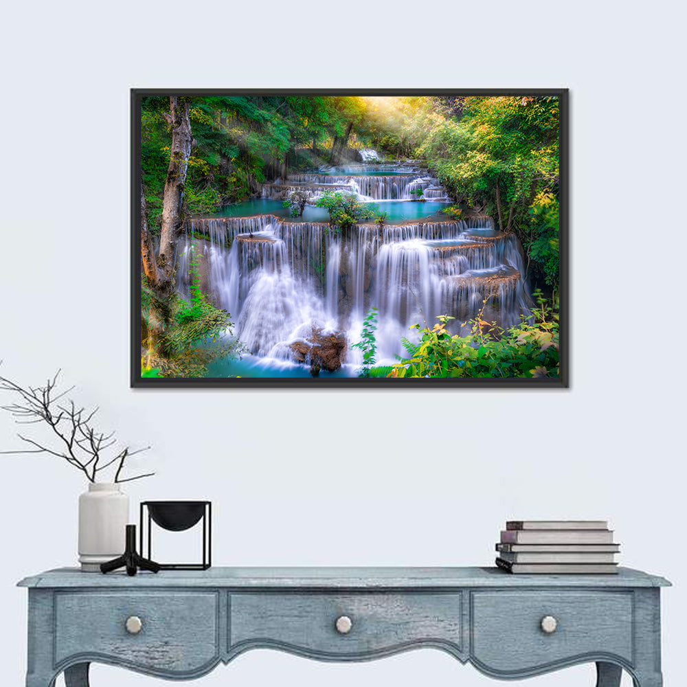 Huai Mae Kamin Waterfall Wall Art in a room, landscape