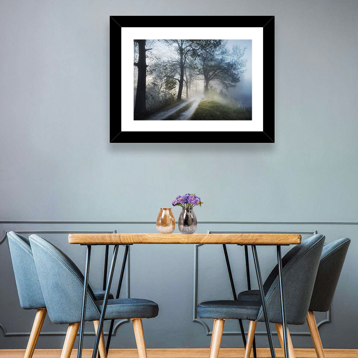 Foggy Forest Pathway Wall Art