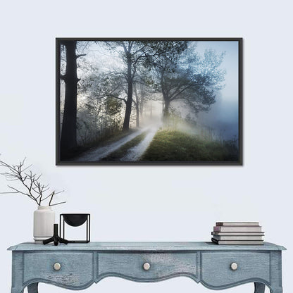 Foggy Forest Path Wall Art