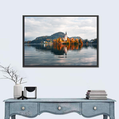 Lake Bled Island Reflection Wall Art